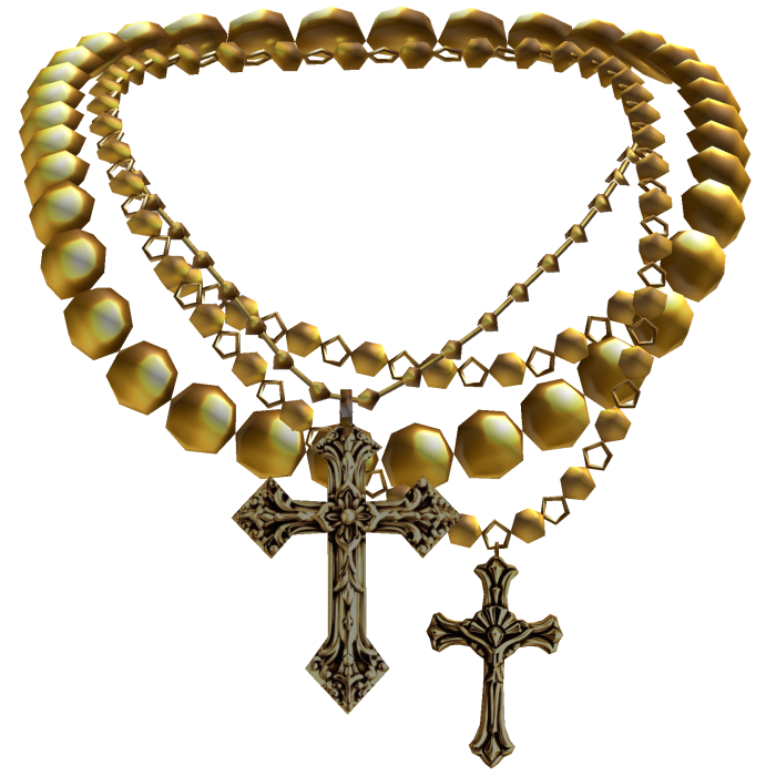 Gold Pearl Layered Jesus Cross Necklace
