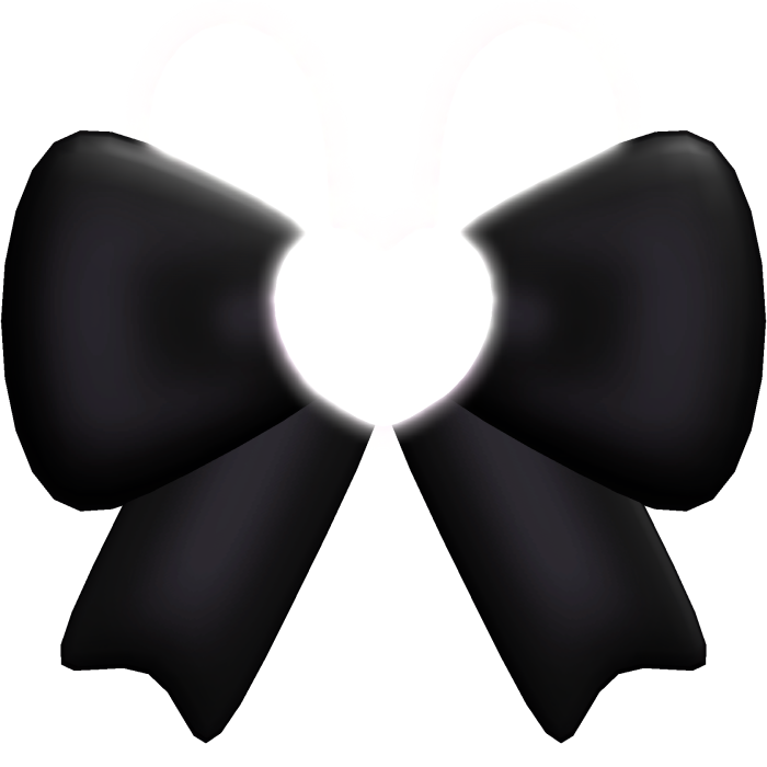꒰ ♡ ꒱ cute emissive simple bunny bow in black