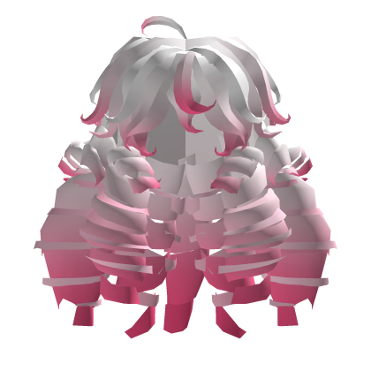 Cute White-Pink Curls Long Hair