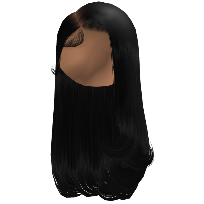 Deep Side Part Curled up Ends [Black]