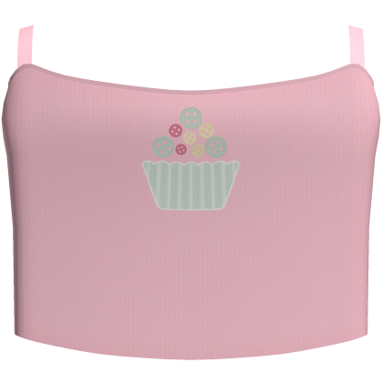 ꒰ pink buttons cupcake tank top♡🧁🍬
