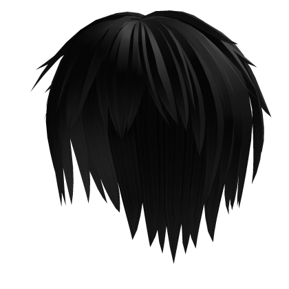 Black Anime Spiky Messy School Boy Hair Roblox item