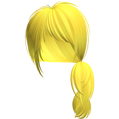 Emo Choppy Razor Cut Side Ponytail (Yellow)