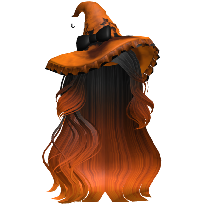 Halloween Side Swept Witch Hair (Black & Orange)