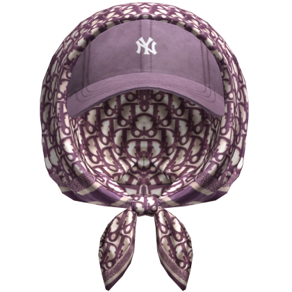 Dior Purple Bandana Headscarf with Hat Bundle