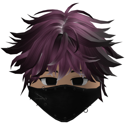 Cute Emo Boy Mask Black Y2K emo ( purple )