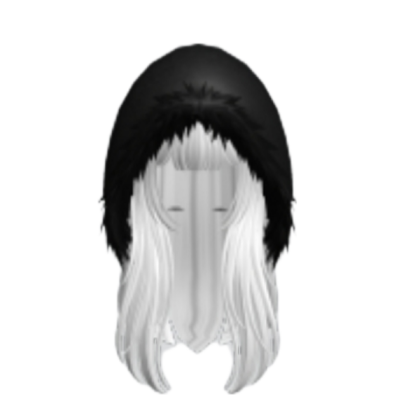 Hair white and acessorie black Roblox decal