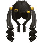 Black Midnight Waffle Pigtail Curls