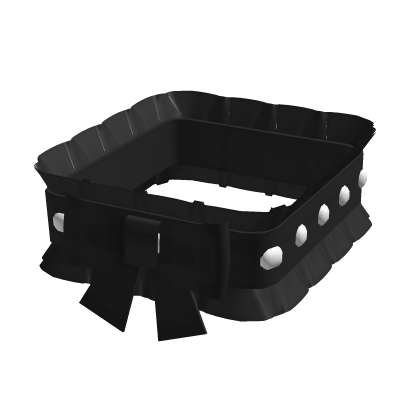 ꒰┊cutesy studded ruffled black leg garter