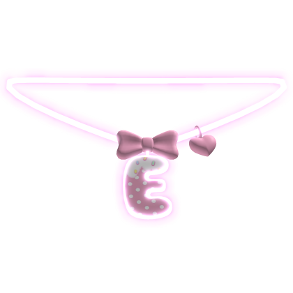 🧁 glowing emissive pink E initial necklace 3.0