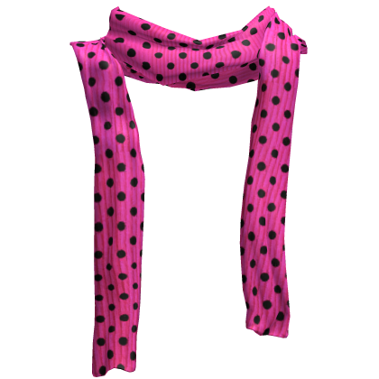 ♡ harajuku pink & black polka dot long scarf 1.0 