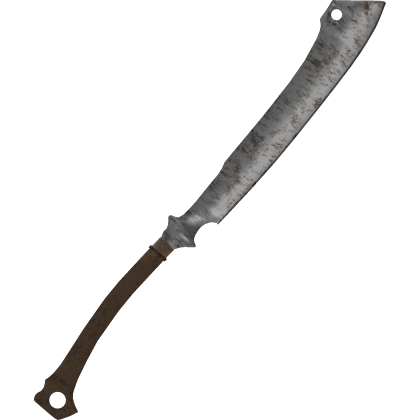 Rusty Horror Machete Cleaver Silver & Wood 