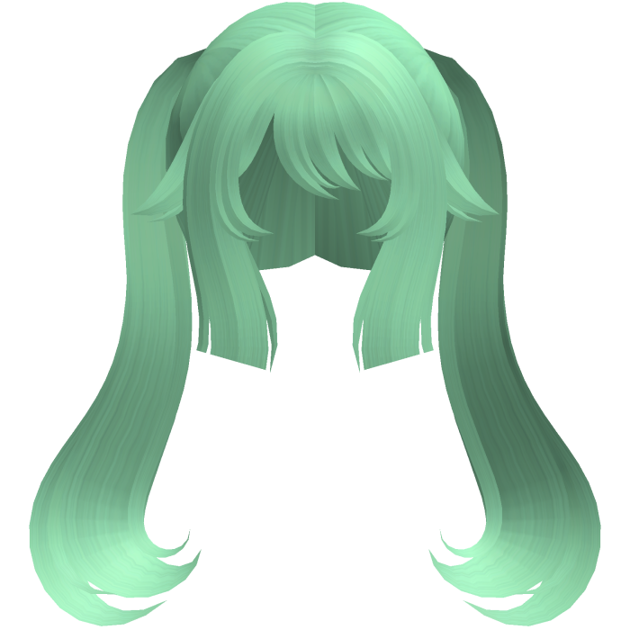 green hu tao cute anime moe pigtails