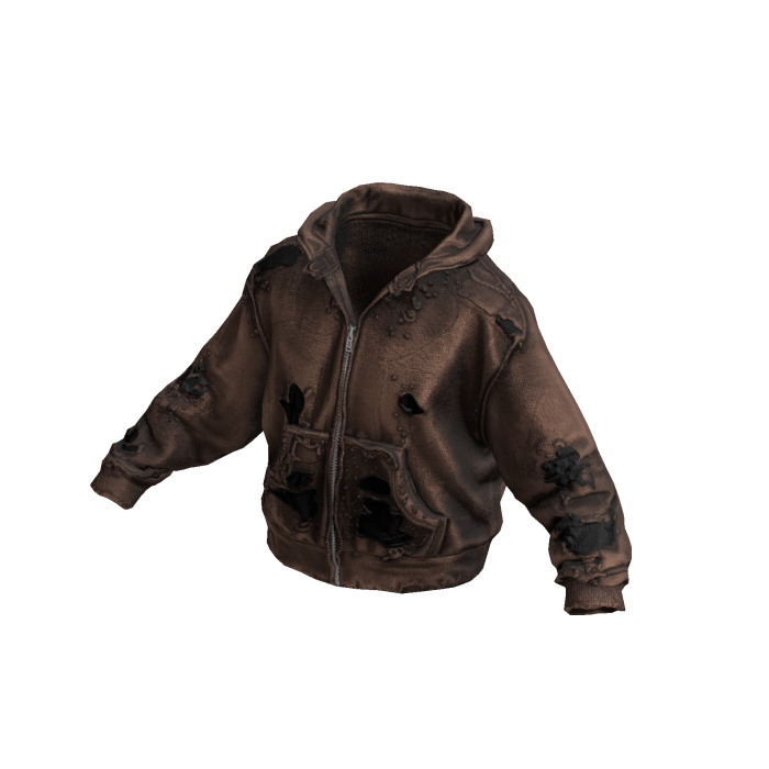 Brown Thrashed Vintage Oversized Hoodie