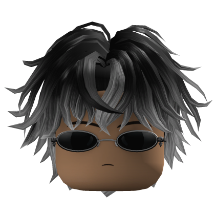 Messy Wavy Hair w/ Sunglasses (Black/White)