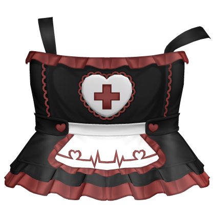 ♡ ┊ cute nurse dress in black + red