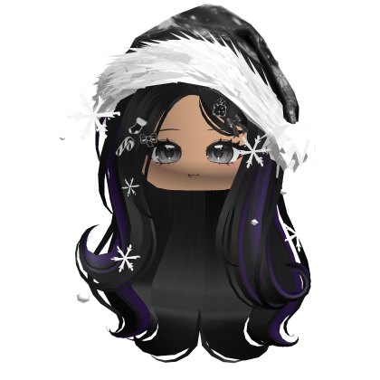 Lush Gentle Swirls w/Santa Hat (Black&Purple) Roblox item