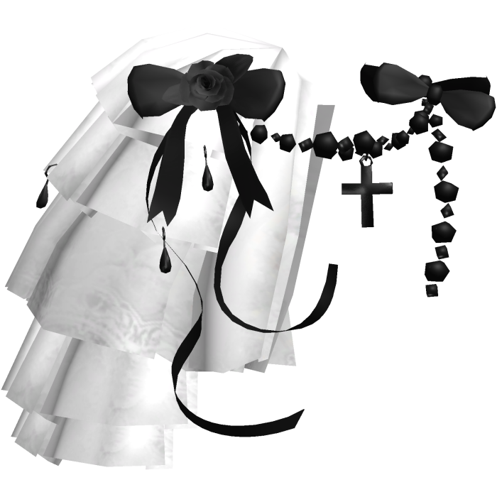 Victorian Lace Pearl Black Ribbon Shoulder [R]