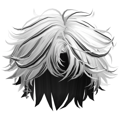 Black&White Messy Middle Part Boy Hair w/ Earring Roblox item