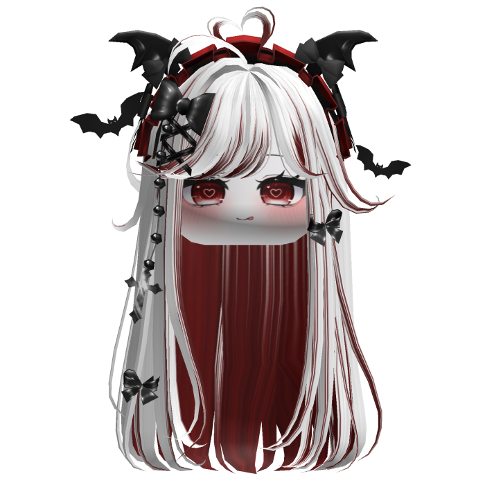 Vamp Straight  Hair w/Headband (WHite&Red)