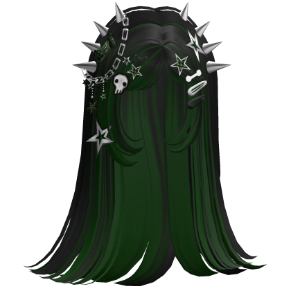 ♡ Scene Spiky Straight Hair (Green)