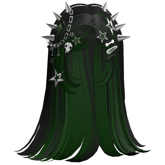 ♡ Scene Spiky Straight Hair (Green)