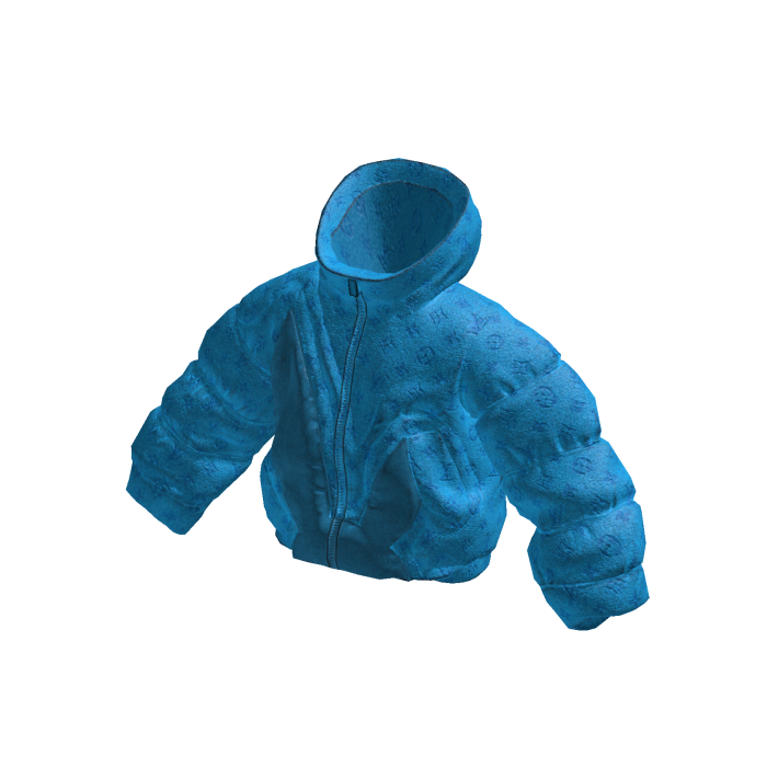 Blue Hooded Puffer Jacket