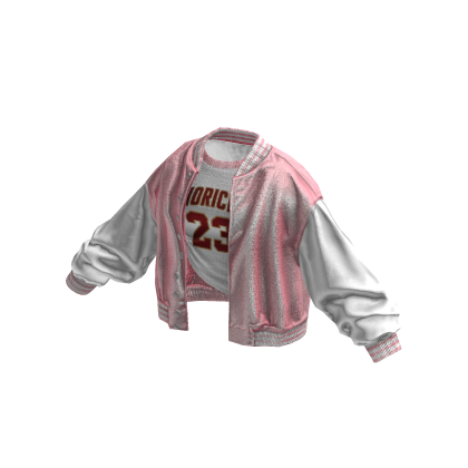Stylish Leather Jacket Messy Shirt (Pink White)