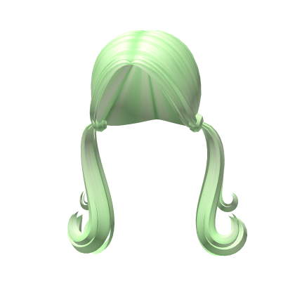 -',ৎ Curly Low Layered Preppy Pigtails Green