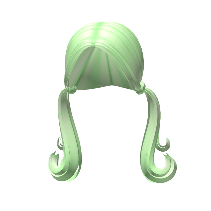 -',ৎ Curly Low Layered Preppy Pigtails Green