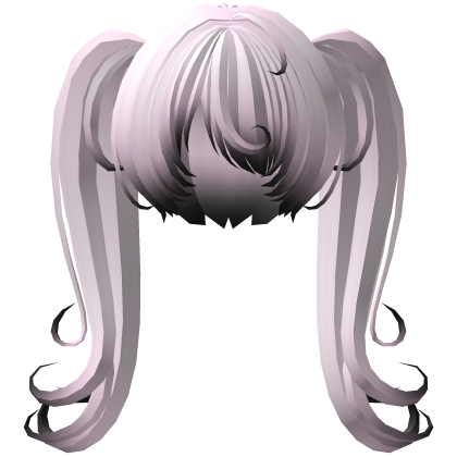 curly long overgrown pigtails in pink black Roblox item
