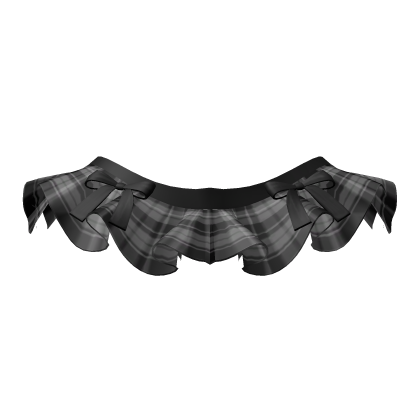 Doll Mini Skirt with Ribbons - Black Grey Tartan Roblox item