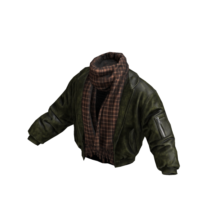 Green Starboy Leather Jacket w/ Scarf