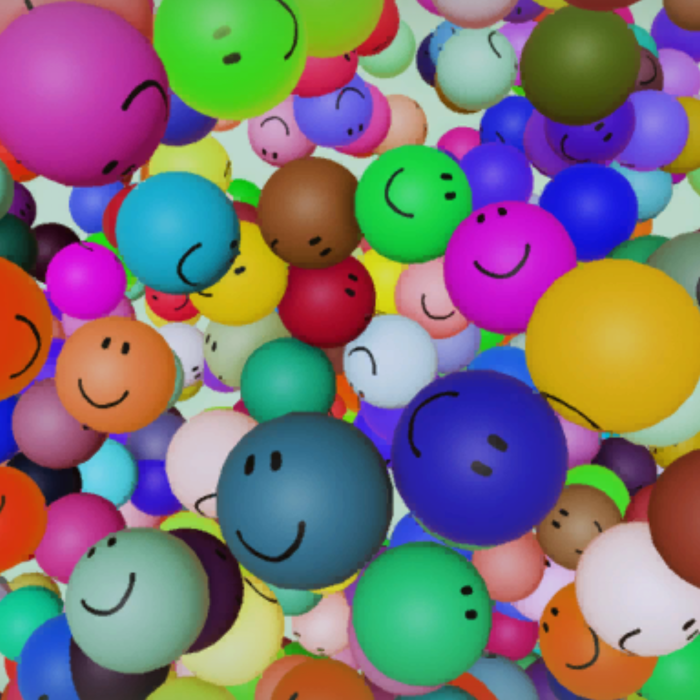 Bunch of Colorful Rainbow Smiling Faces
