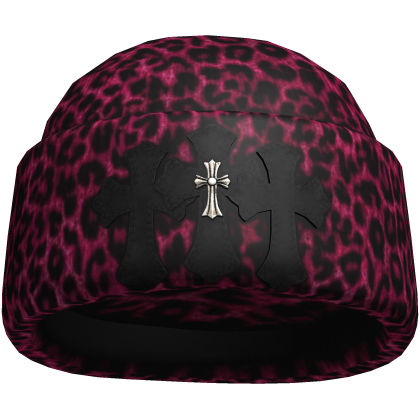 Pink Cheetah Chrome Crosses Beanie Roblox item