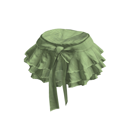 💜 Vintage Ribbon Ruffle Skirt_Matcha green