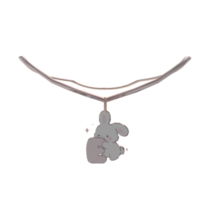 cute e pink bunny initial necklace 1.0
