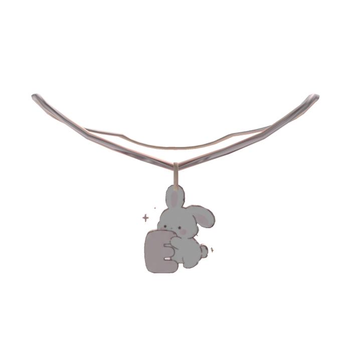 cute e pink bunny initial necklace 1.0