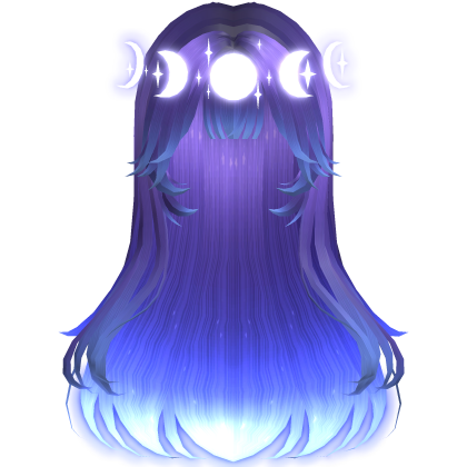 Emissive Glowing Purple Galaxy Moon Hair Roblox item