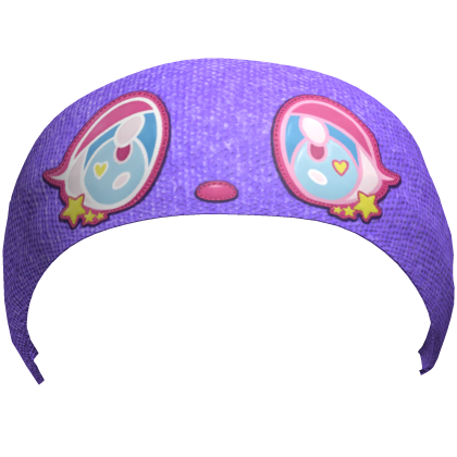 Kawaii Anime Eyes Headband in Purple