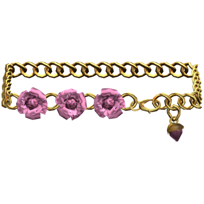 3.0 Pink Gold Rose Flower Floral Waist Chain Belt