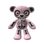 Spooky Bear Skeleton Pink Dark
