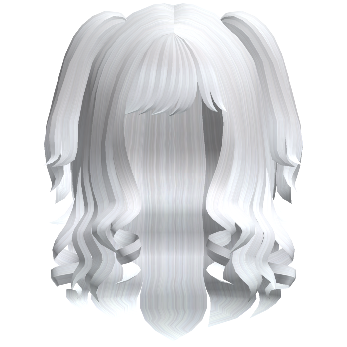 Cute Swirly Curled Pigtails (White)
