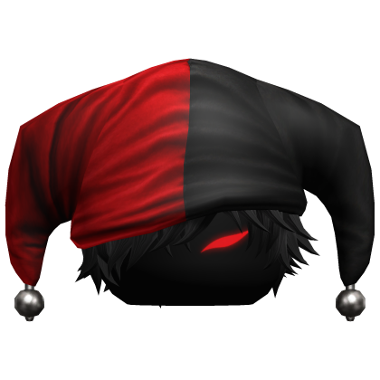 Black Red Jester Clown Hat Anime Hair Booktok