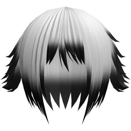 emo messy vkei hair with tufts in white Roblox item