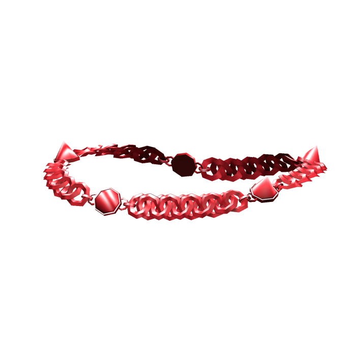 -',ৎ Spiked Metal Red Chain Necklace (1.0)