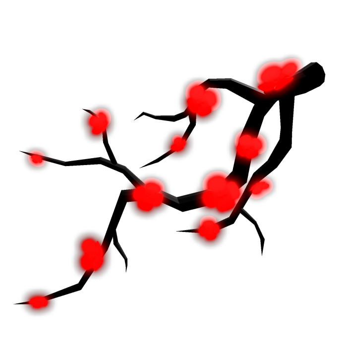 Emission Sakura Blossom branch | Glowing | Red