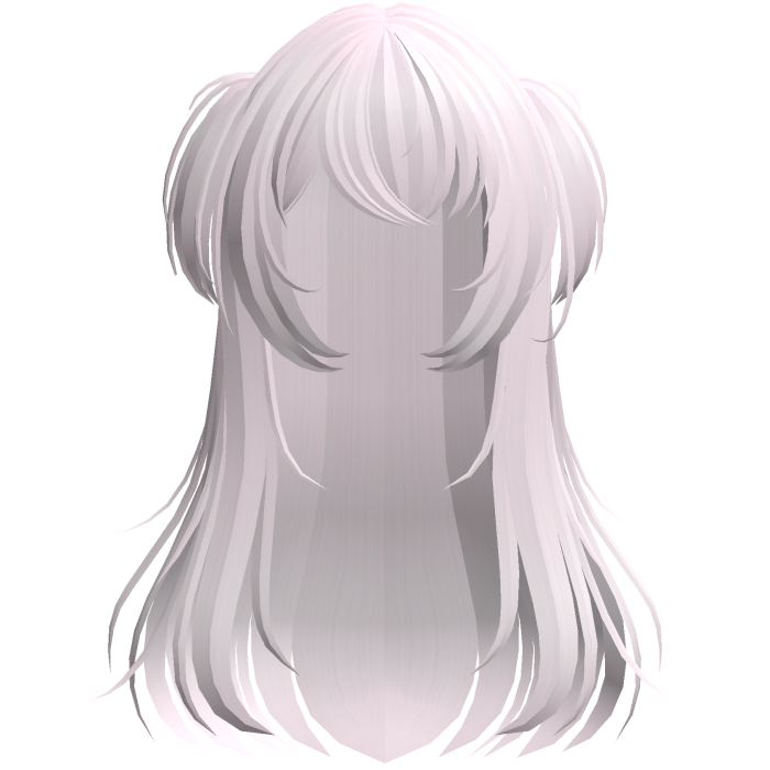 shy wispy layered hair w/ pigtails light pink