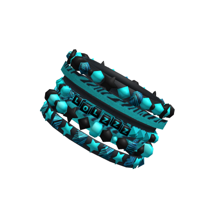 Blue Cyan LOL Emo Scene 2000s Layered Bracelet