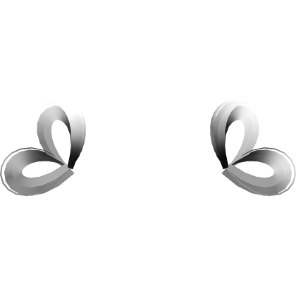 kawaii heart buns extentions white black Roblox item